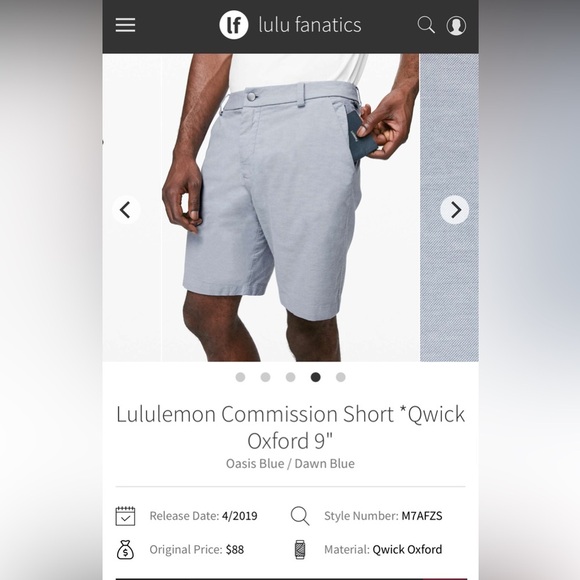 Lululemon Athletica Men's Grey Flat Front Shorts - Picture 8 of 8